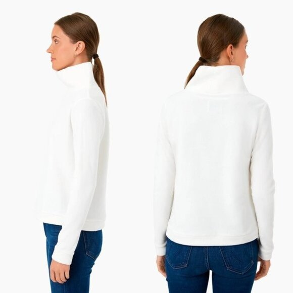 Dudley Stephens NEW Off White Park Slope Fleece Funnel Neck Pullover Size Small - Picture 2 of 10